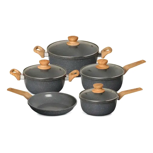 Jogo de Panelas Oster Cerâmica 5 Peças Marble Edition