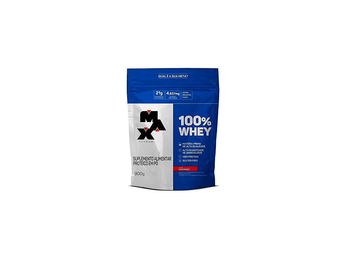 Max Titanium 100% Whey Morango Refil 900g
